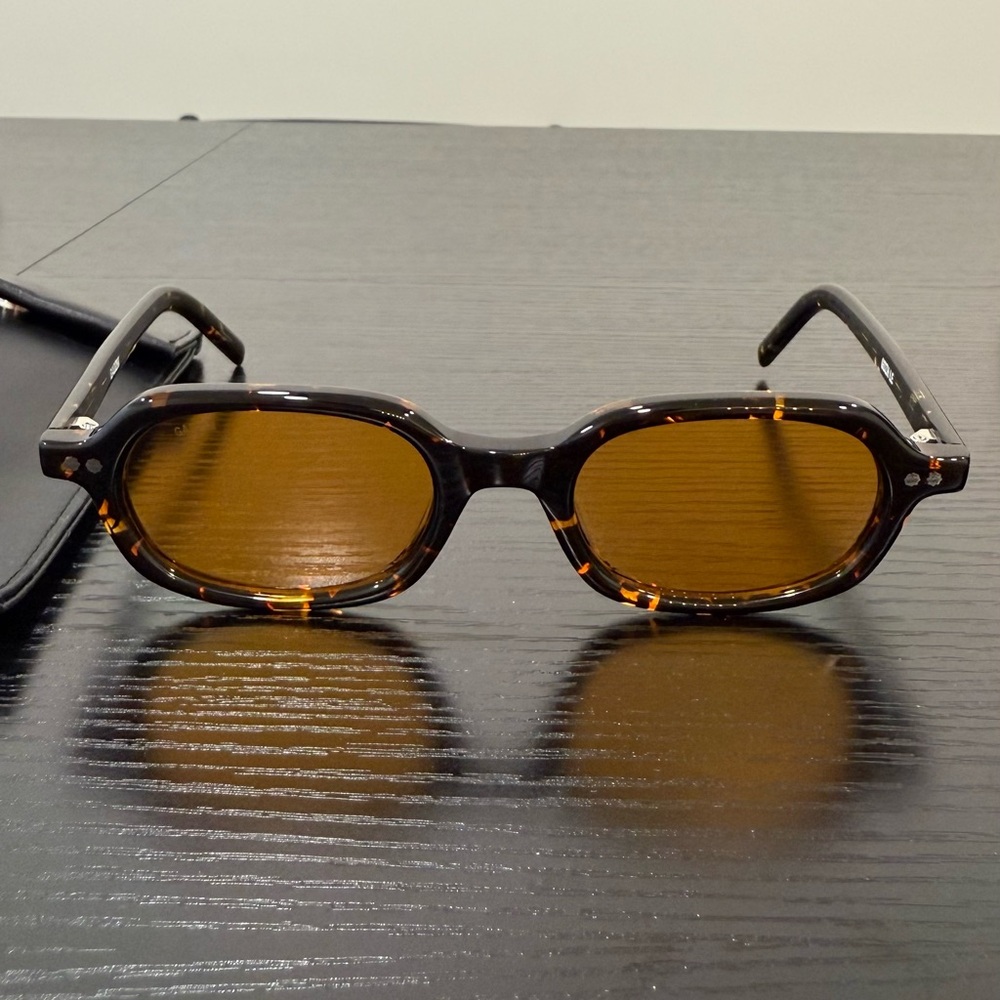 Tortoiseshell Oval Sunglasses with Amber Lenses